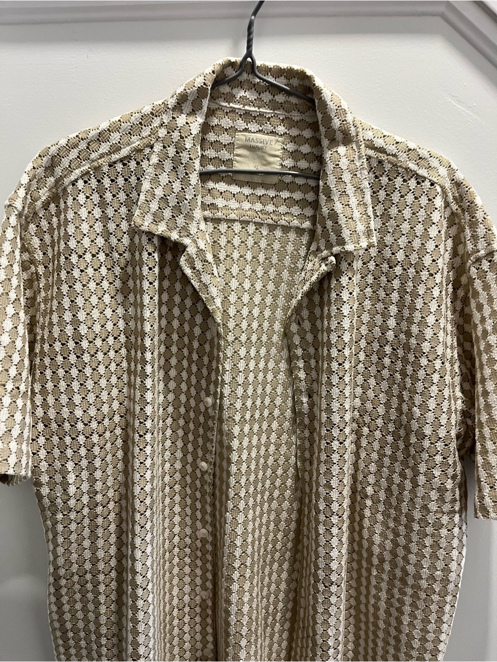 Men’s crocheted camp shirt